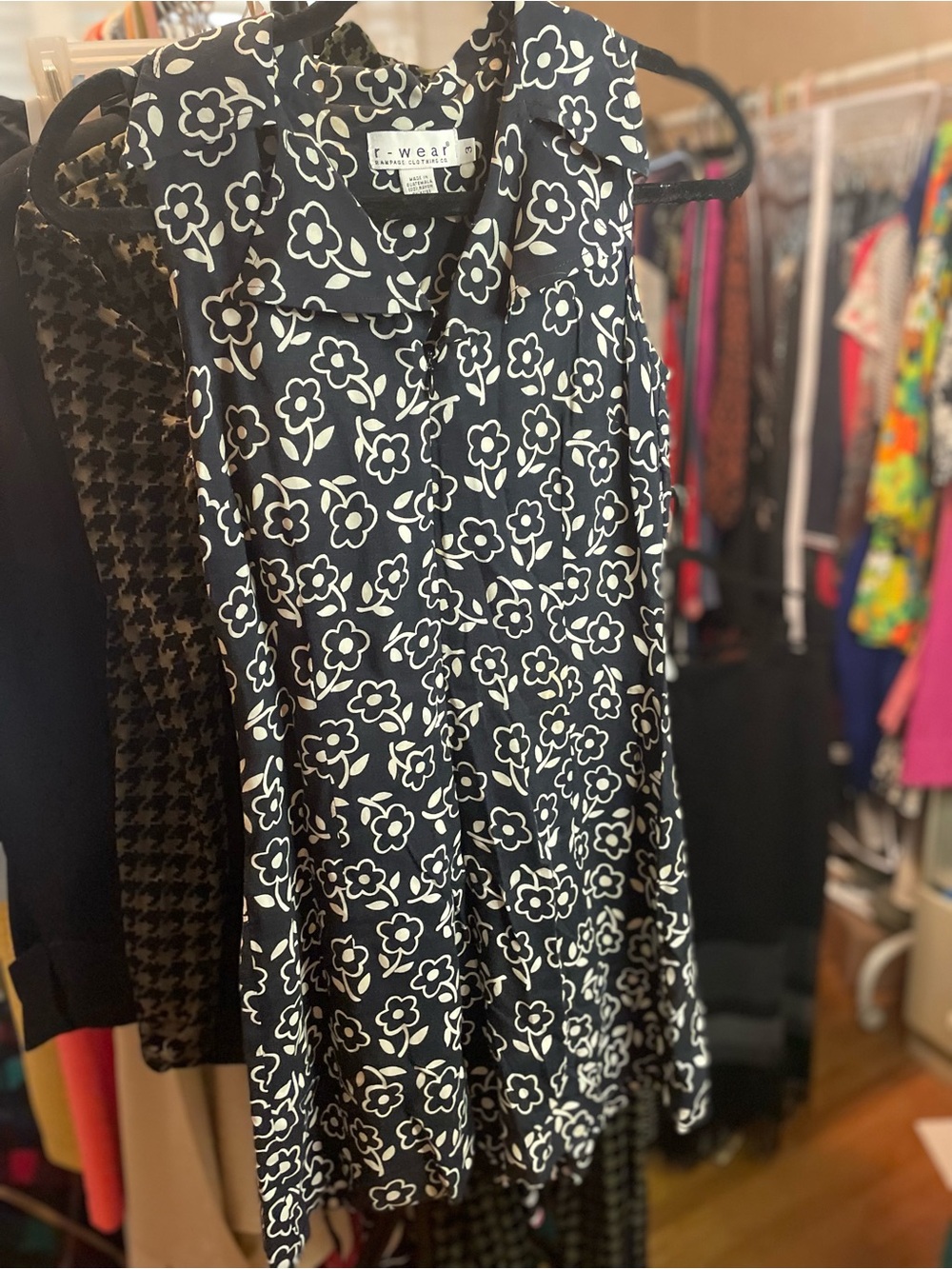 Black & White Floral Sleeveless Romper